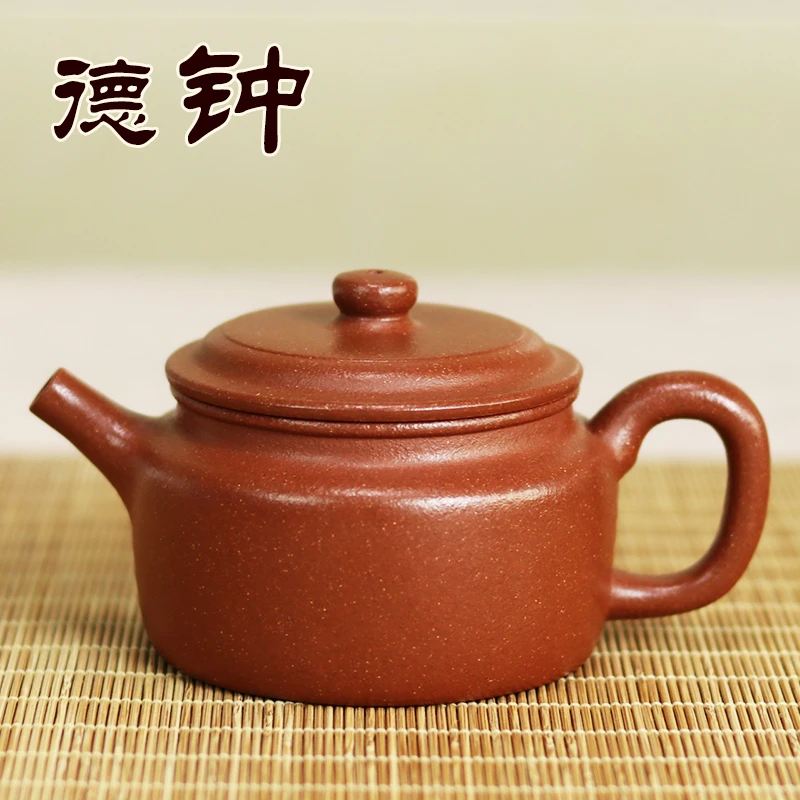 宜兴紫砂原矿红降坡光素器紫砂壶德钟壶纯手工手制茶具泡茶壶正宗