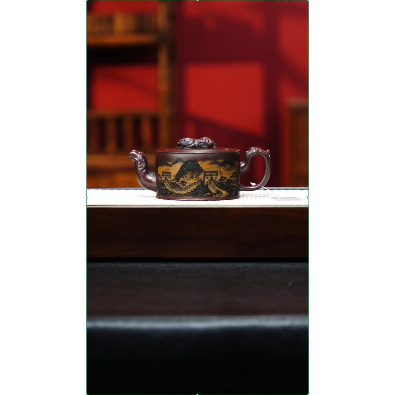 宜兴紫砂 卧虎藏龙 古乌泥 陈红 h529