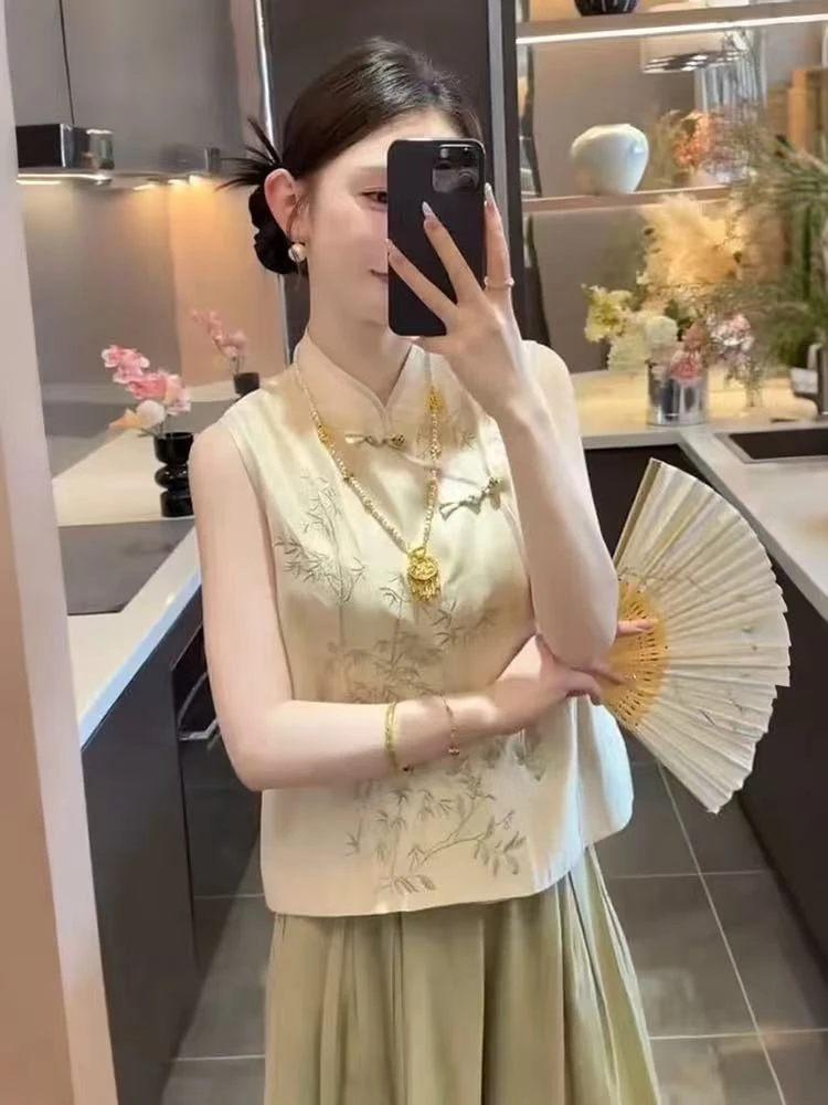 【节节高升】新中式重工刺绣时尚网红复古盘口洋气上衣女
