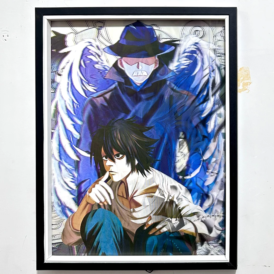 动漫死亡笔记夜神月L米海砂三层变换装饰变换画框16寸实木壁挂画