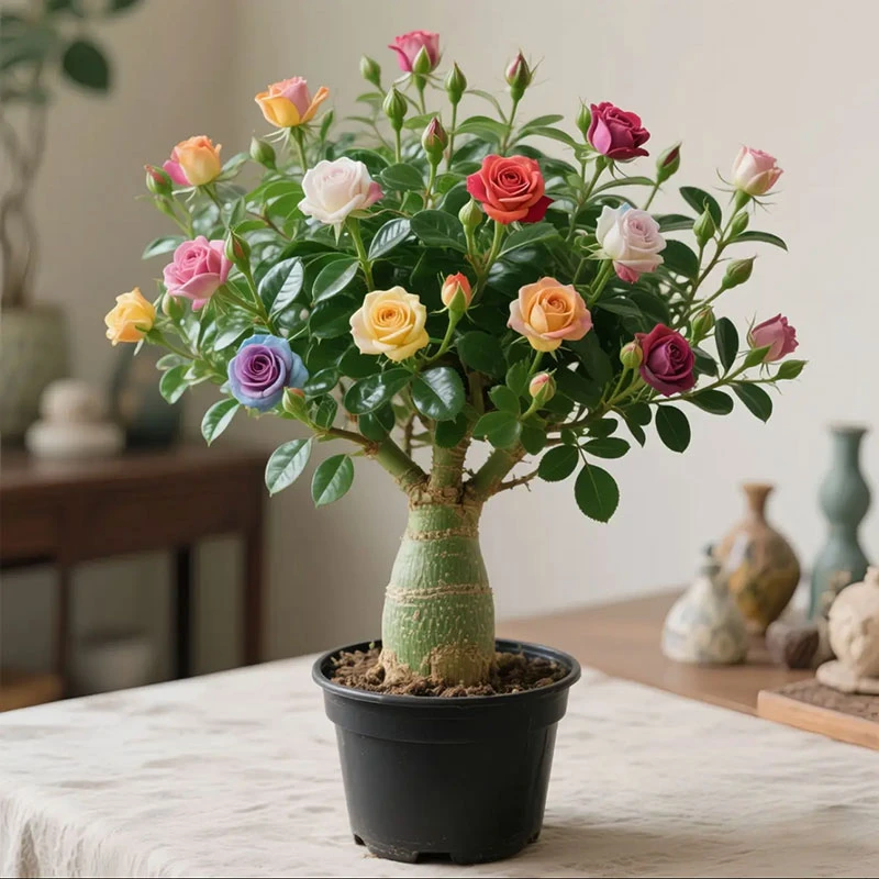 沙漠玫瑰四季开花盆栽重瓣带花苞老桩盆景室内阳台花卉绿植物多肉