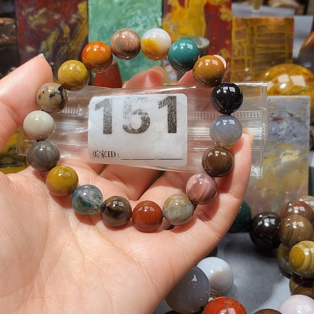 未镶嵌天然北票硅化玉手串卡12.3硅化玉