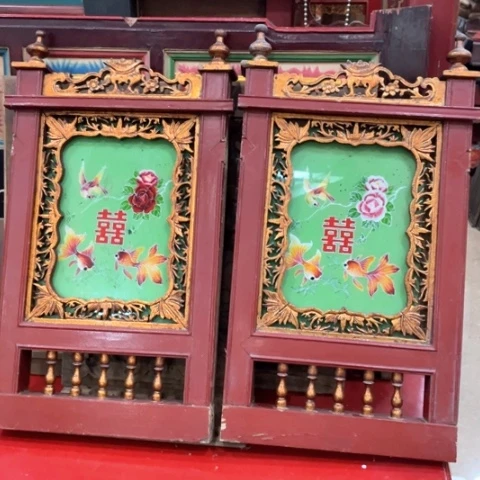 大****木木头玻璃画框一对