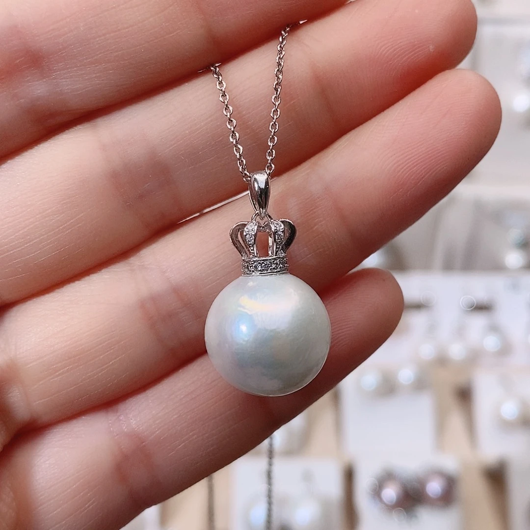 颈饰银S925镶嵌淡水珍珠