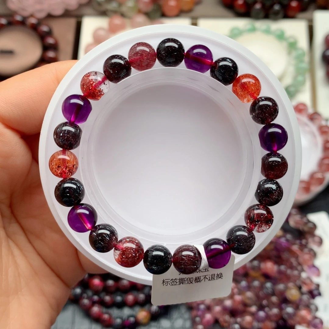 未镶嵌手链水晶满矿黑加仑8