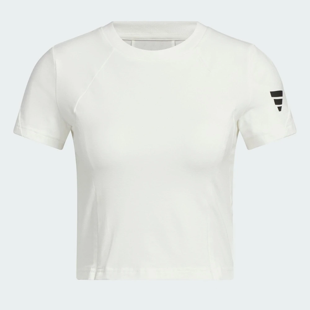 adidas阿迪达斯2025女子FUSTL W SS T针织无领短T恤JW1882