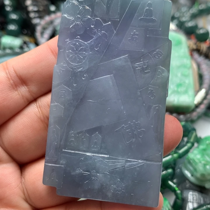 翡翠颈饰未镶嵌漂保真天然A货翡翠