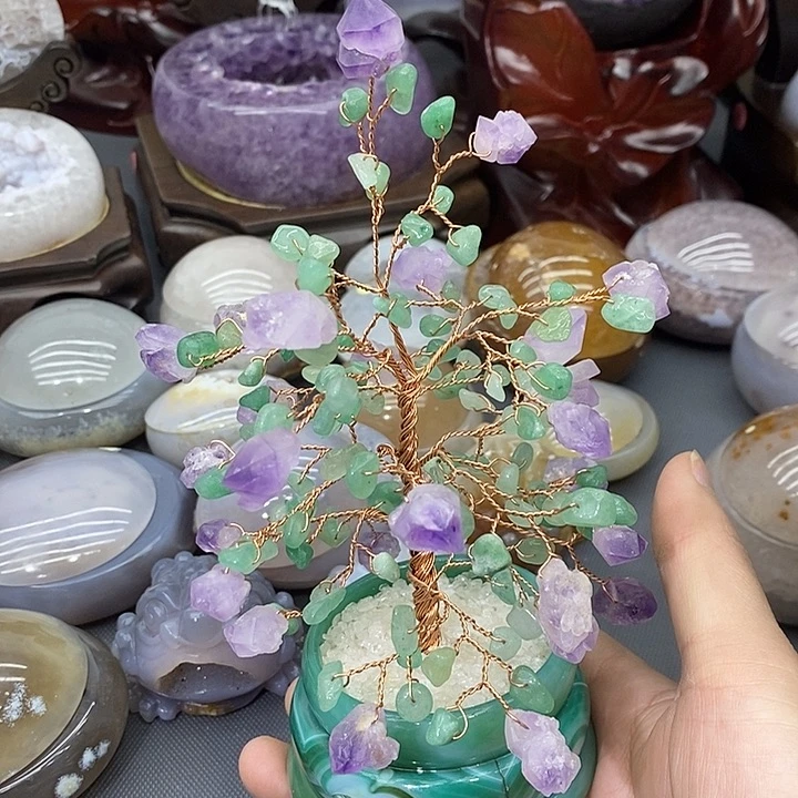 未镶嵌摆件紫晶手捧花