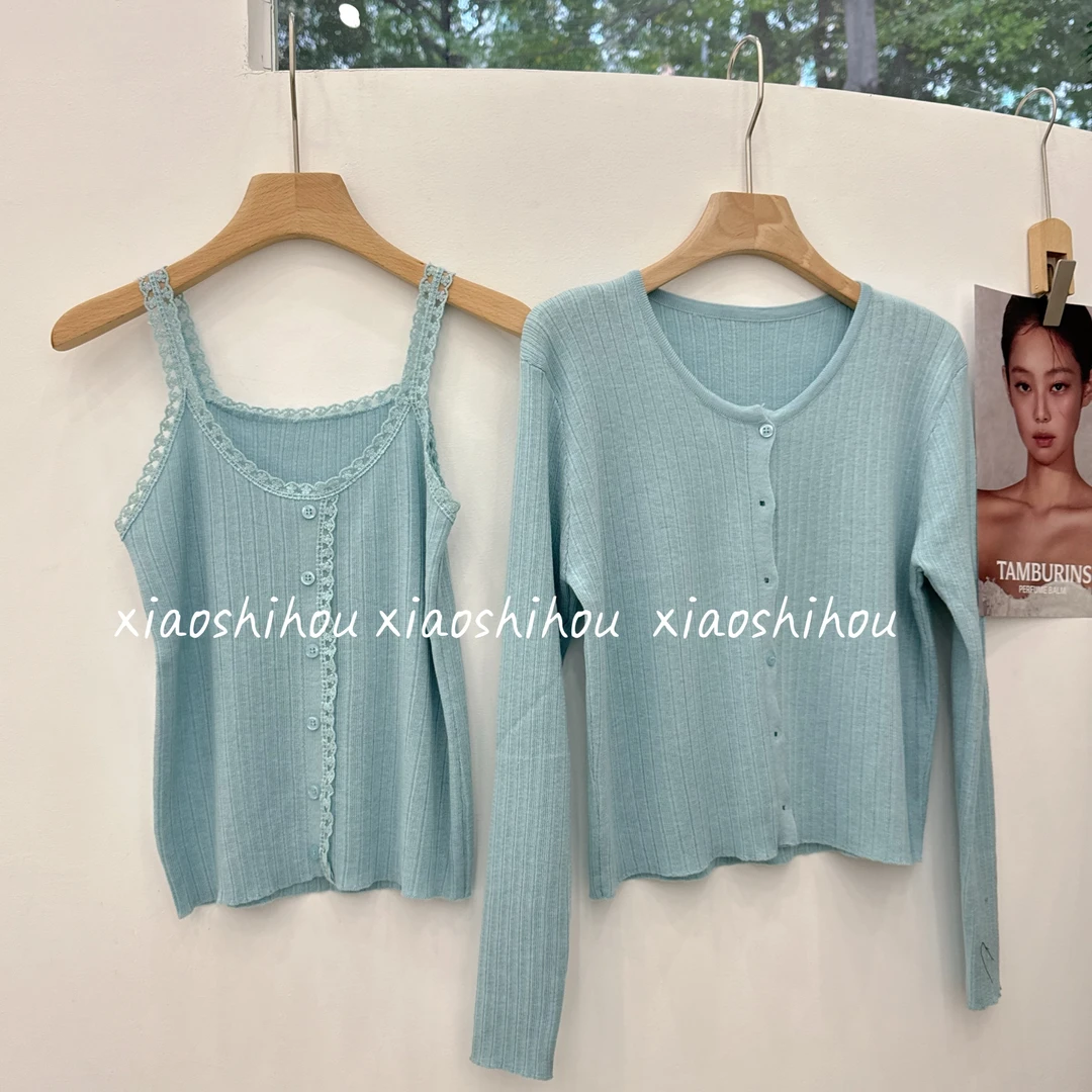 小时候女装店吊带针织两件套9028