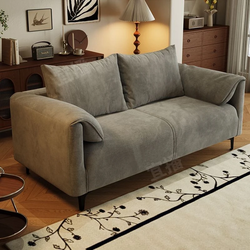 沙发客厅小户型民宿公寓出租屋双三人位大象耳朵直排布艺沙发新款