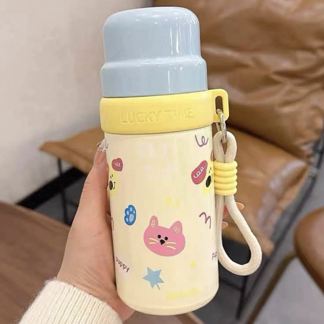 新疆包邮【1801】卡通水盖保温杯-350ml