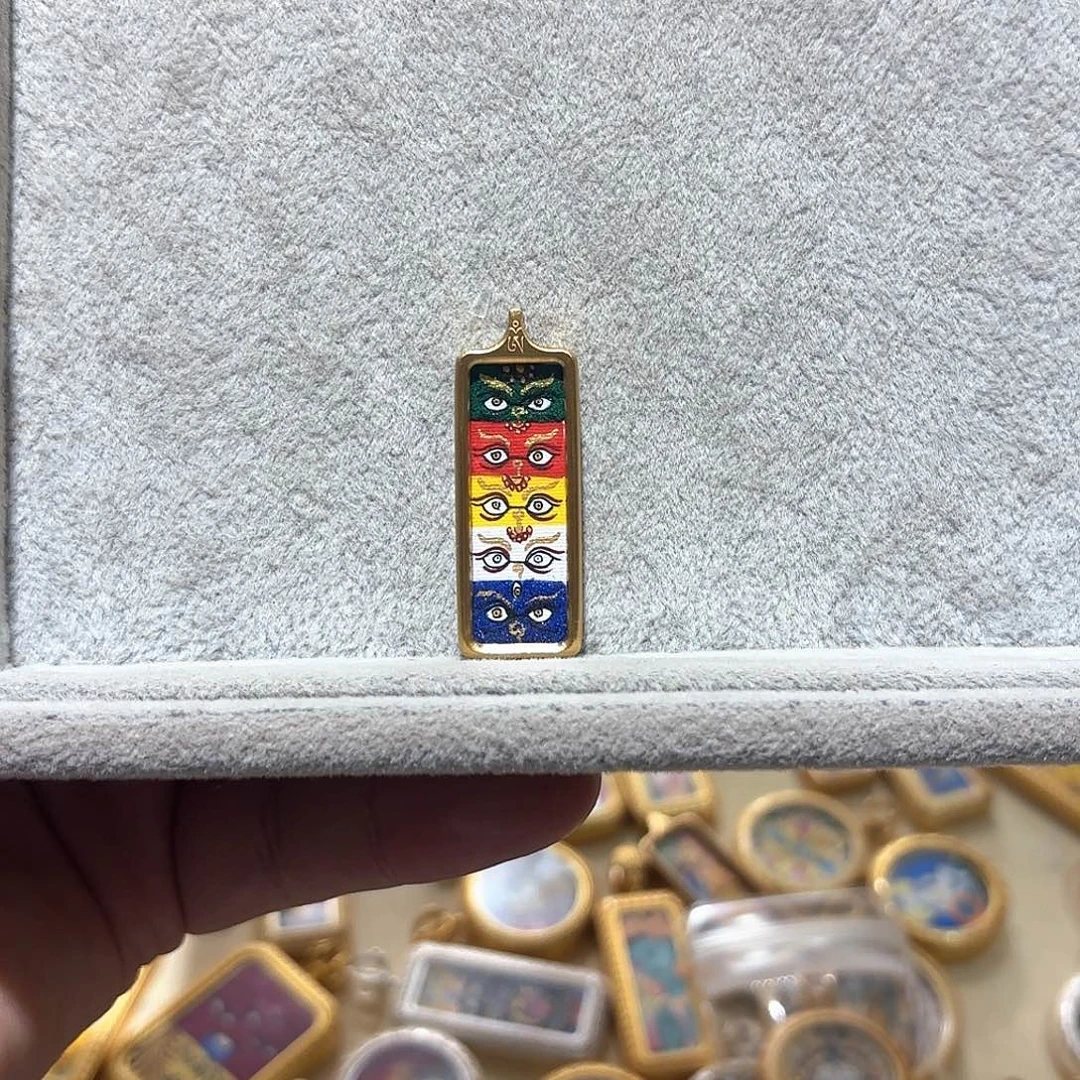 姚***妞吊坠1*3纯手绘唐卡五路法眼