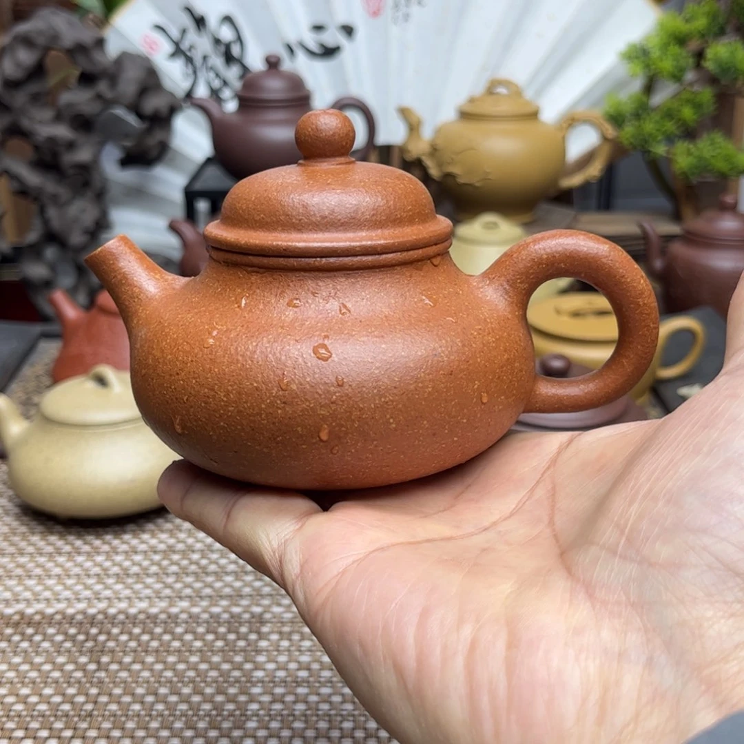 紫砂茶壶啊*黄龙山宝山纯黄降坡泥全手工制作