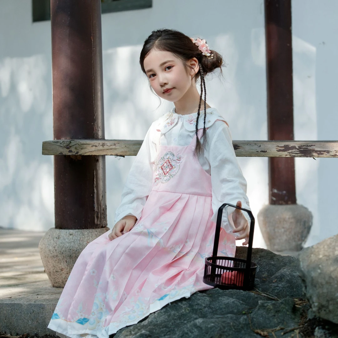 春款【5019】日常款新中式国风古风两件套女童春秋款