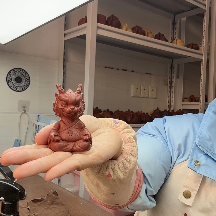 茶案朱泥小龙人茶宠