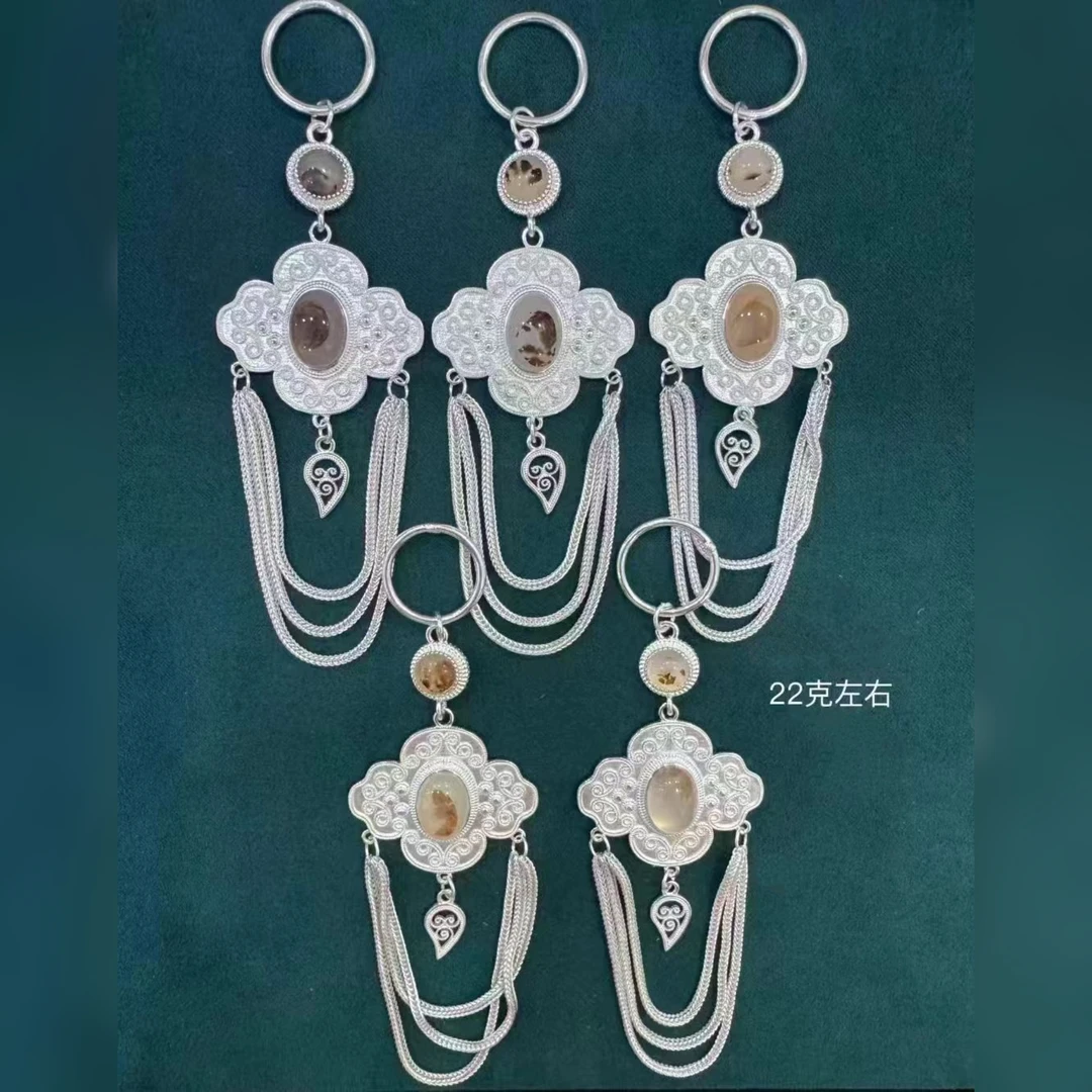 925银胸针 925银民族风蒙古袍古风百搭中国风古典纯手工配饰胸挂