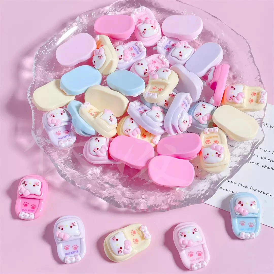 卡通亮面猫咪拖鞋饰品树脂配件