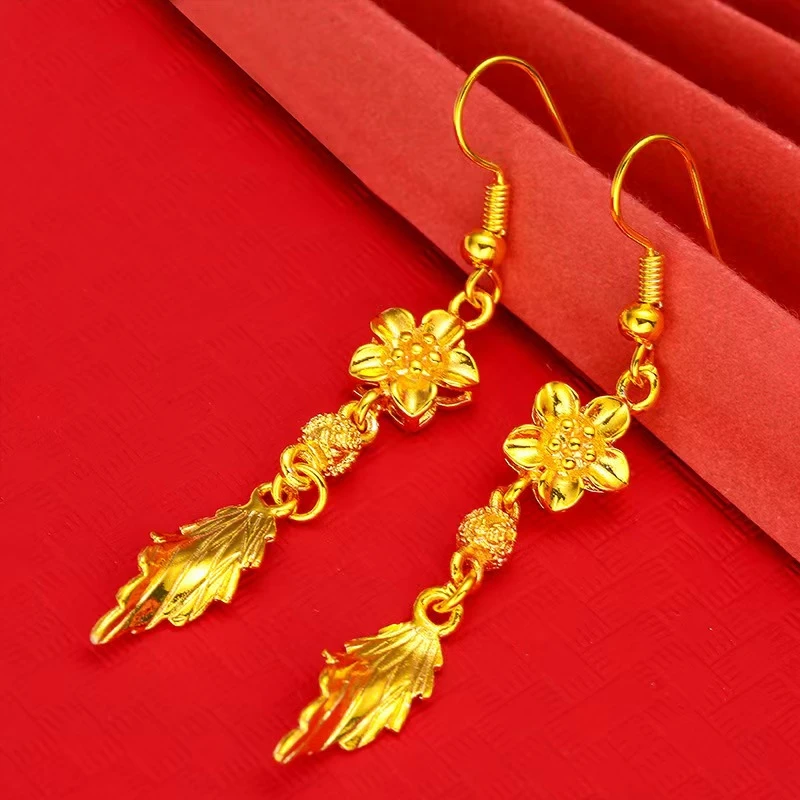 【爱嘉时尚】花朵设计女流苏款耳饰女款耳钉气质长款耳饰（X01）