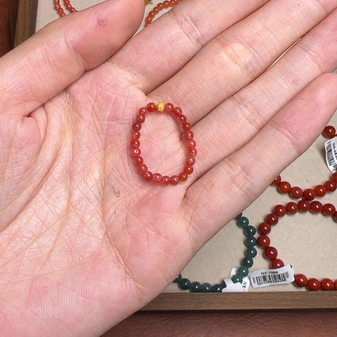 小***库合金南红玛瑙戒指