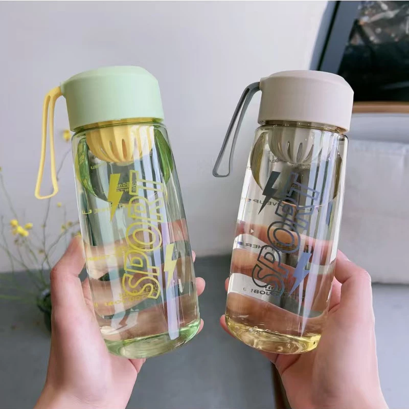 简约水杯女生高颜值学生便携儿童上学专用运动手提夏季塑料杯子壶