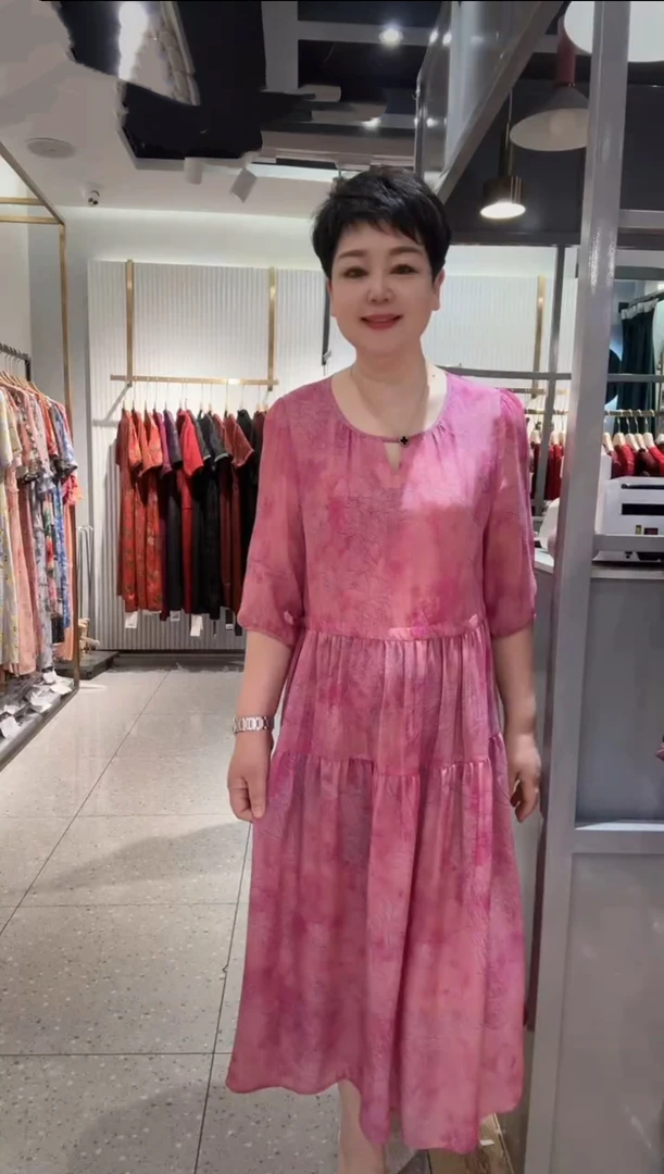 【娅姐专属】夏季女士新款桑蚕丝连衣裙68955