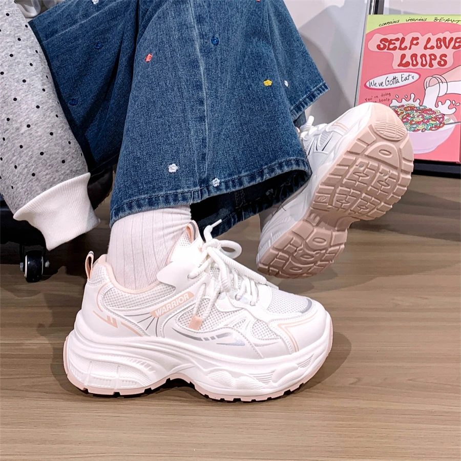 回力网面女鞋老爹鞋女款2026新款显脚小百搭复古厚底休闲运动鞋女