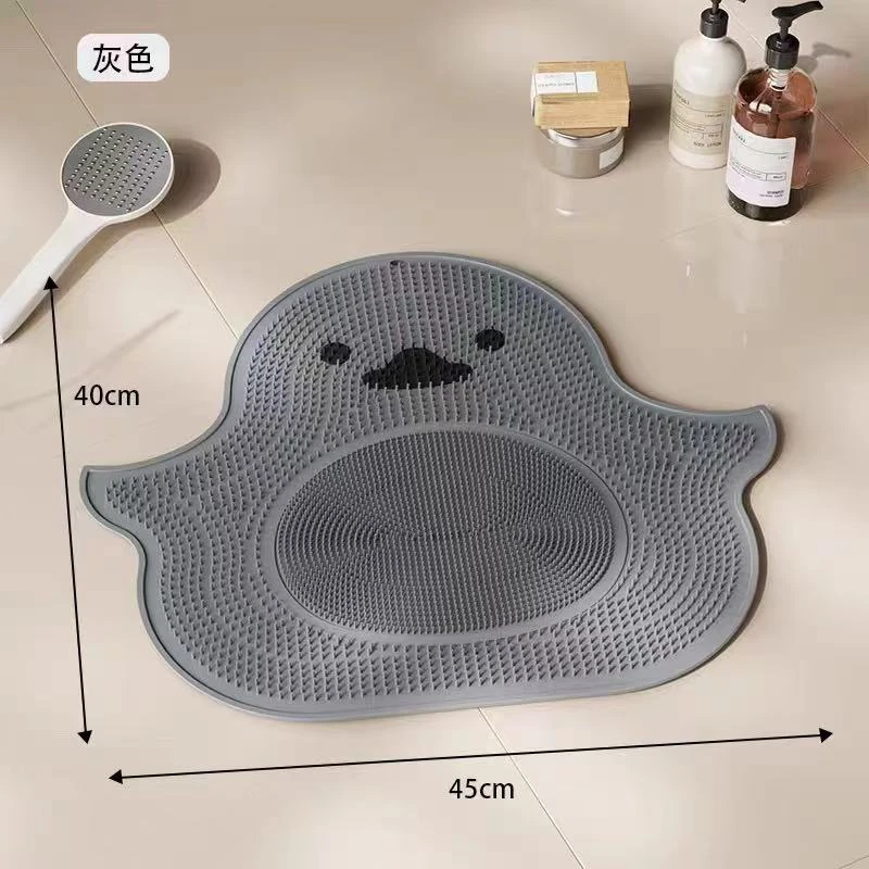 硅胶搓脚浴室防滑垫灰色