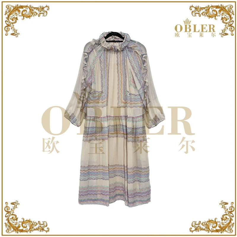 【欧宝莱尔】新款气质时尚轻奢女装连衣裙58-5208