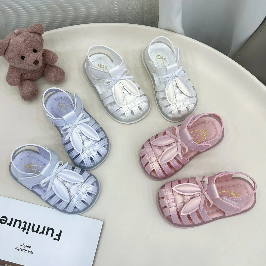 夏季新款女童凉鞋婴儿学步鞋防滑兔儿带灯宝宝鞋BBX063