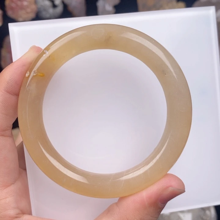 未镶嵌手镯硅化玉54.5