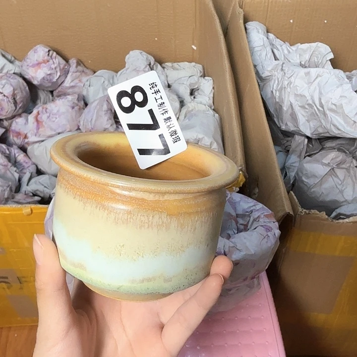 景德镇手工陶瓷盆 口7.5
