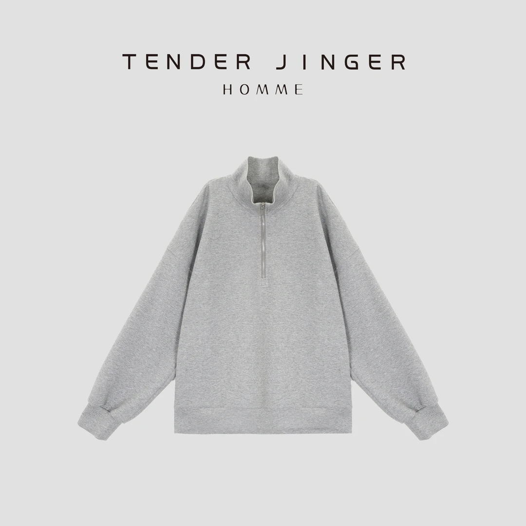 Tender Jinger【运动休闲】男士秋空气层宽松半拉链外套 T58LMY330C