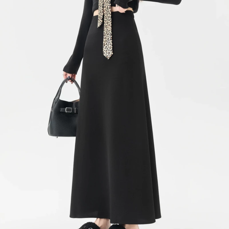 2025年秋季新款高腰A版加厚西装半身裙简约百搭6668款