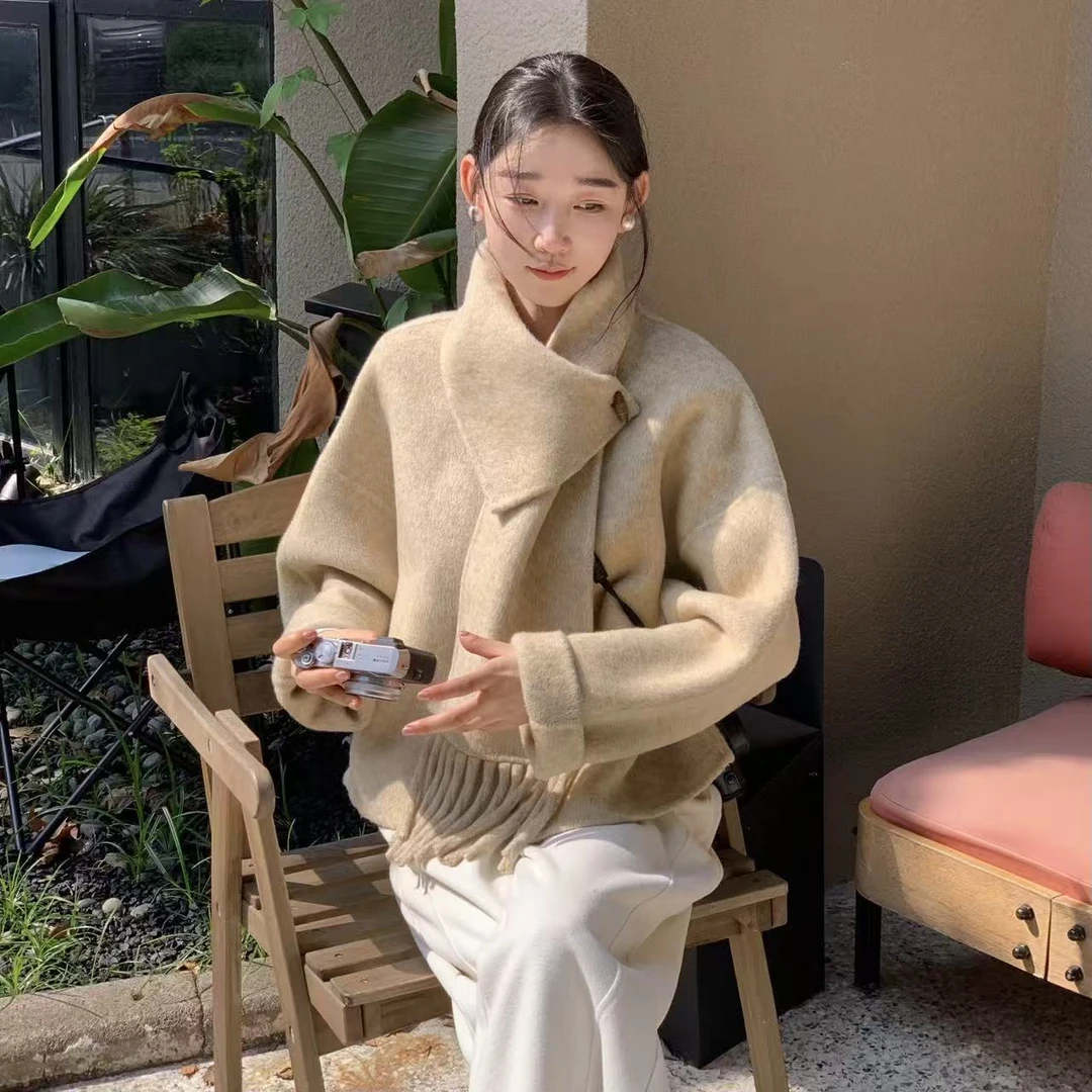 OUDOCKEE 鸥鸥【羊驼毛】爱丁堡 韩系高级设计感毛呢外套 DACE826T