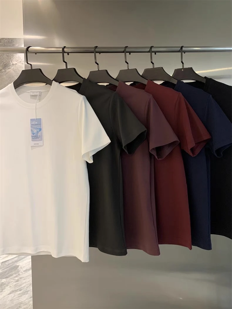 纯色基础圆领短袖T恤纯棉柔软凉感透气休闲半袖白色内搭打底上衣