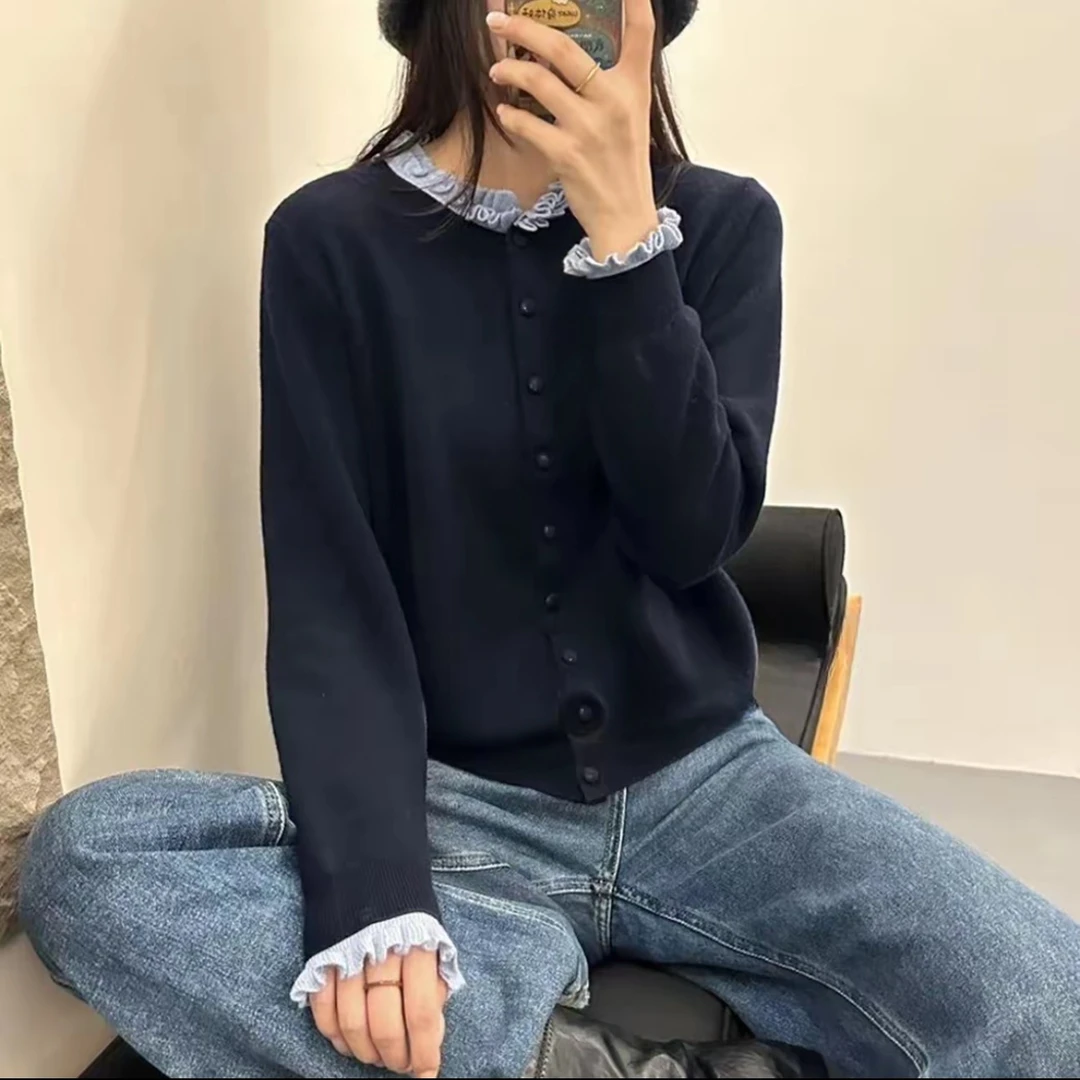 200斤1329大码洋气针织开衫长袖春秋毛针织衫显瘦网红休闲