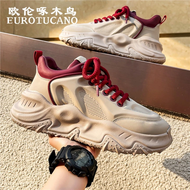 欧伦啄木鸟EUROTUCANO男鞋冬季潮流透气运动鞋子男款厚底老爹鞋