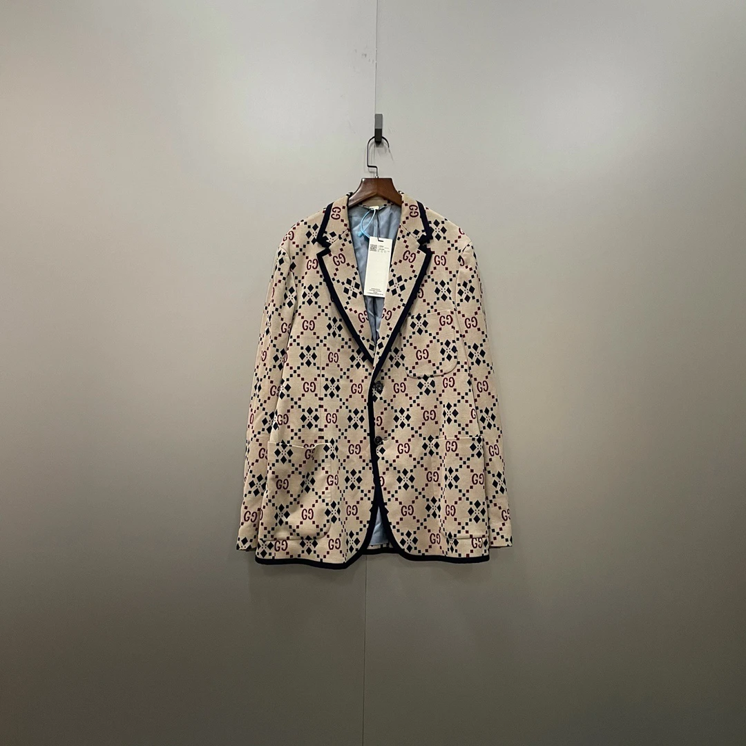 95新 GUCCI/古驰 古驰 满印双G老花西服 50码轻微污渍