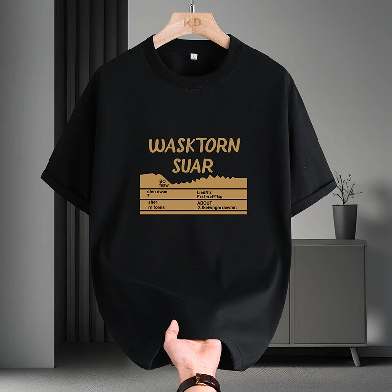 夏季新款潮流男士T恤百搭印花个性休闲圆领半袖韩版ins男上衣薄款