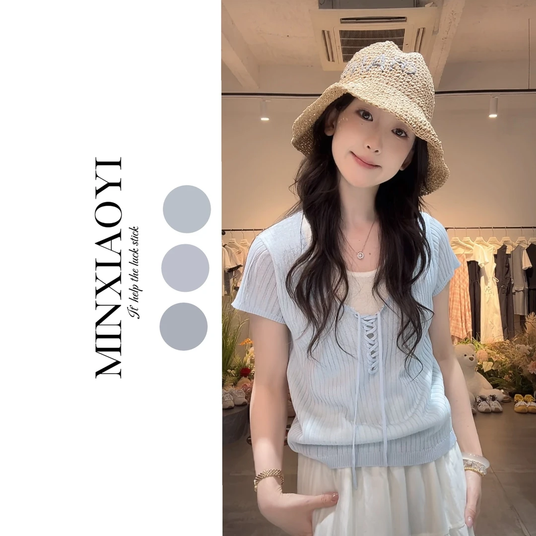 闵笑一【夏蓝私语】设计款夏季上衣女装丨P488