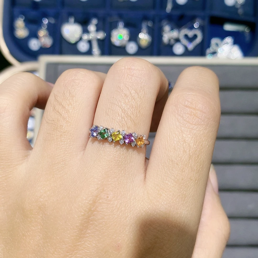 【闪购商品】戒指彩色蓝宝石铂Pt950镶嵌