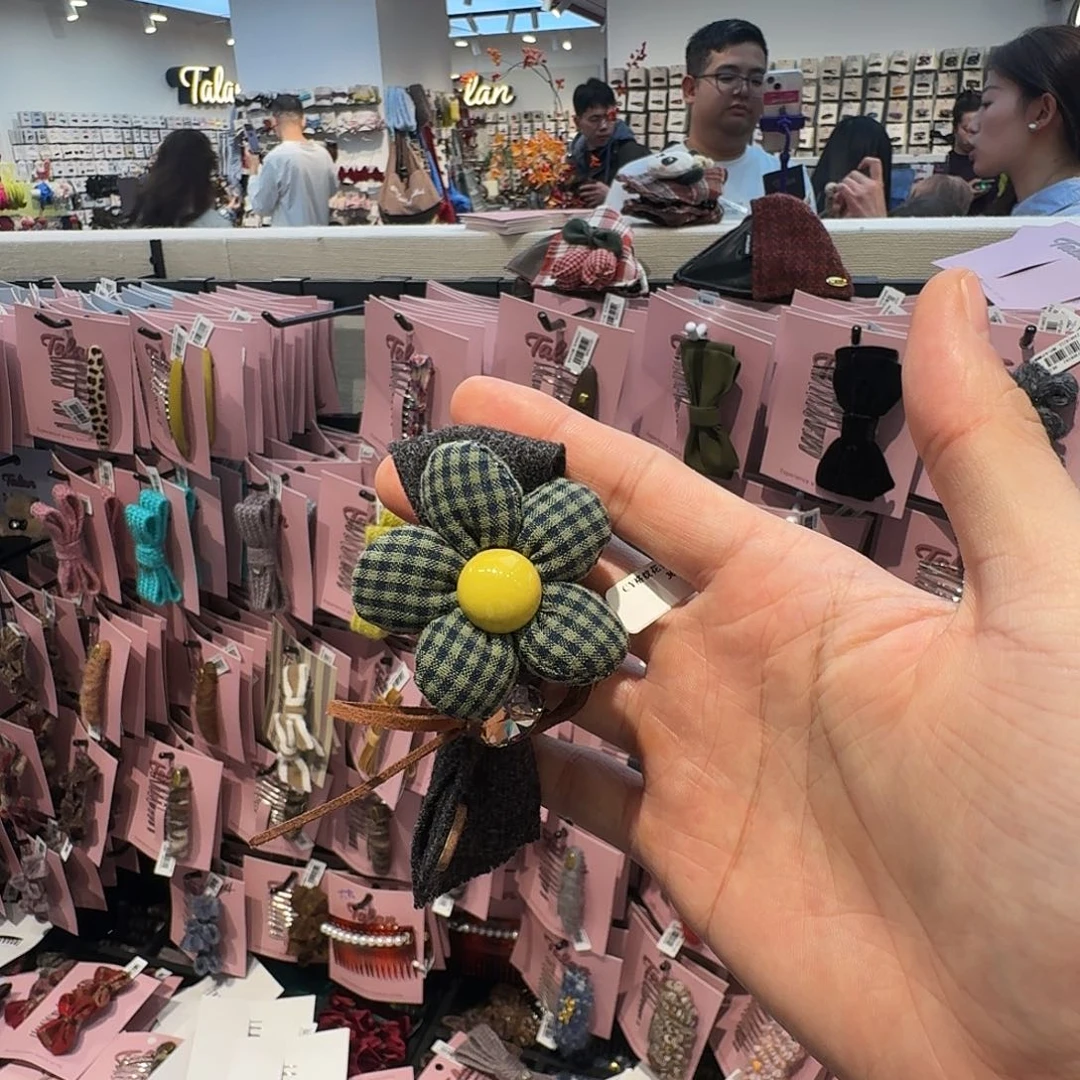 非金属绿色小花发绳