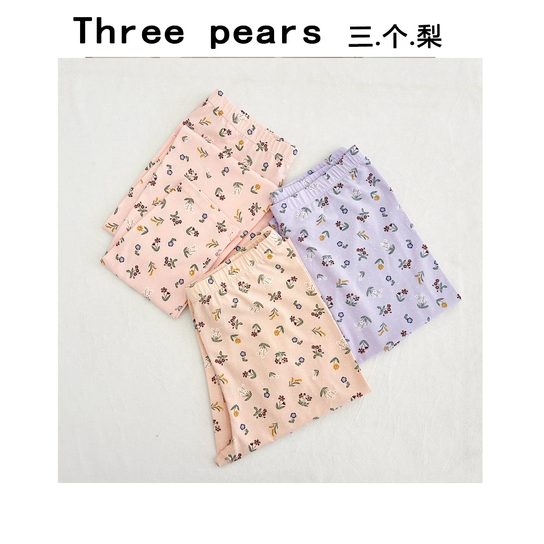 女士花点点莱卡棉单裤9509-01