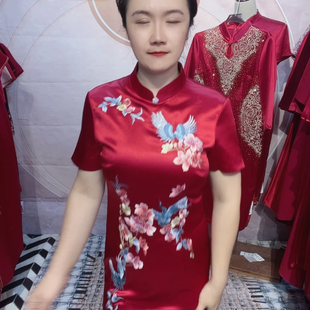 沐***️2xl码3xl码旗袍连衣裙修身显瘦