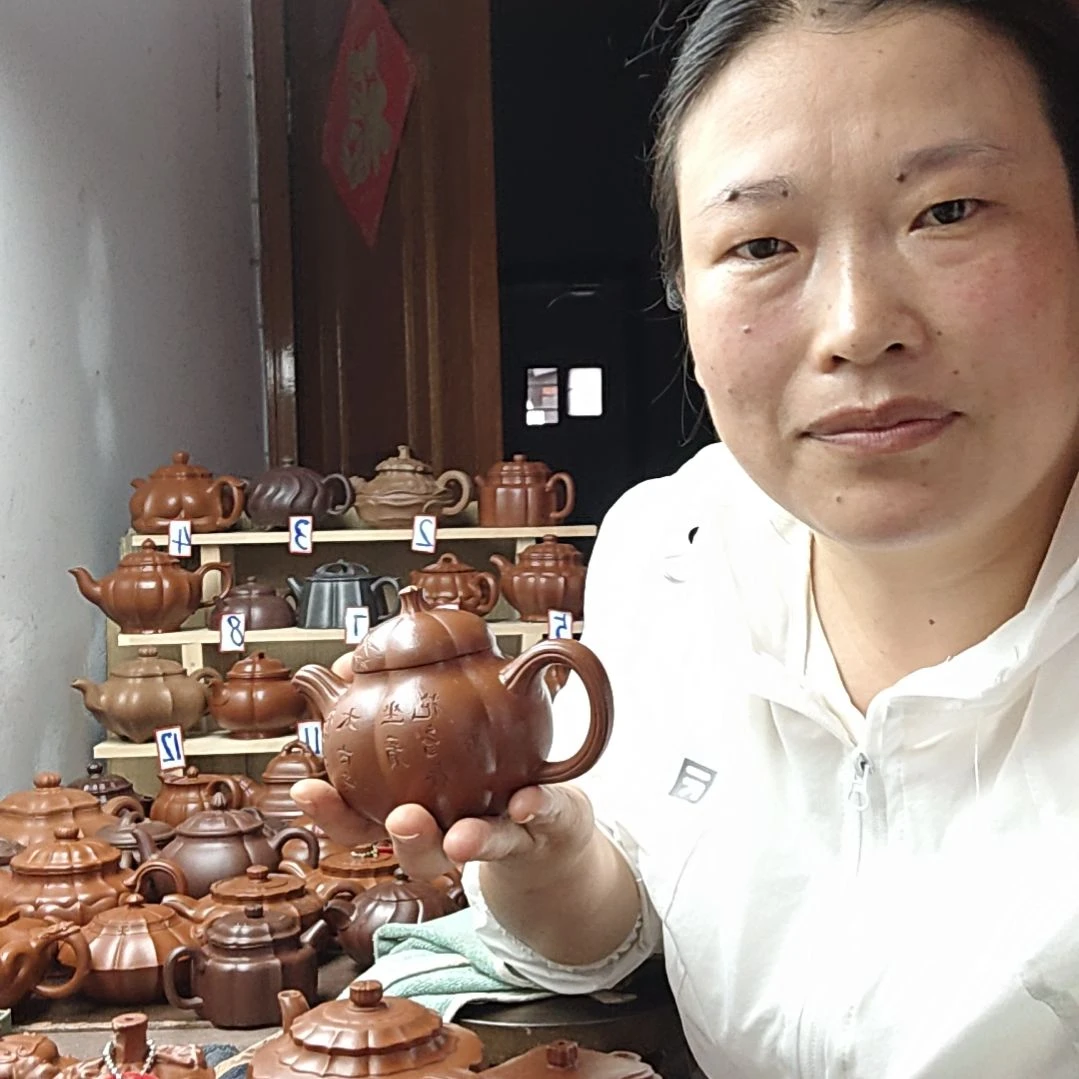 宜兴紫砂壶筋纹器半手工制作赵庄朱泥容量一八十cc左右