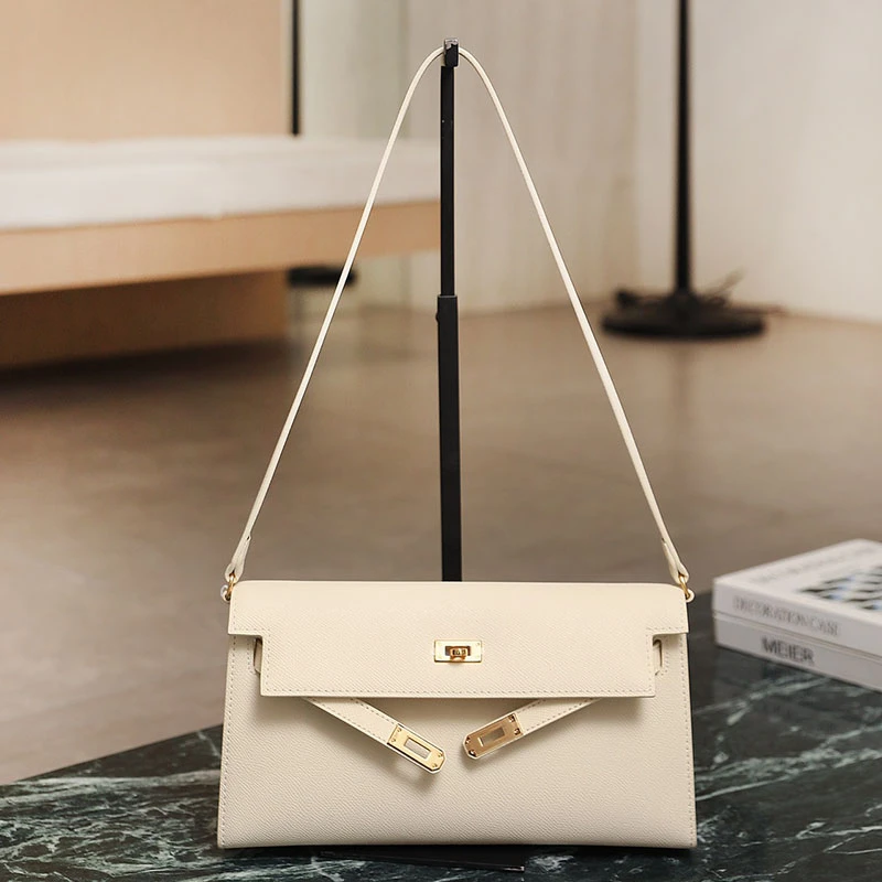 可觅高定【凯ELAN腋下包】EPSOM手掌纹牛皮 单肩腋下包 时尚法棍包