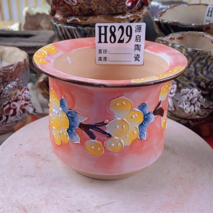 紫砂花盆景德镇陶瓷829