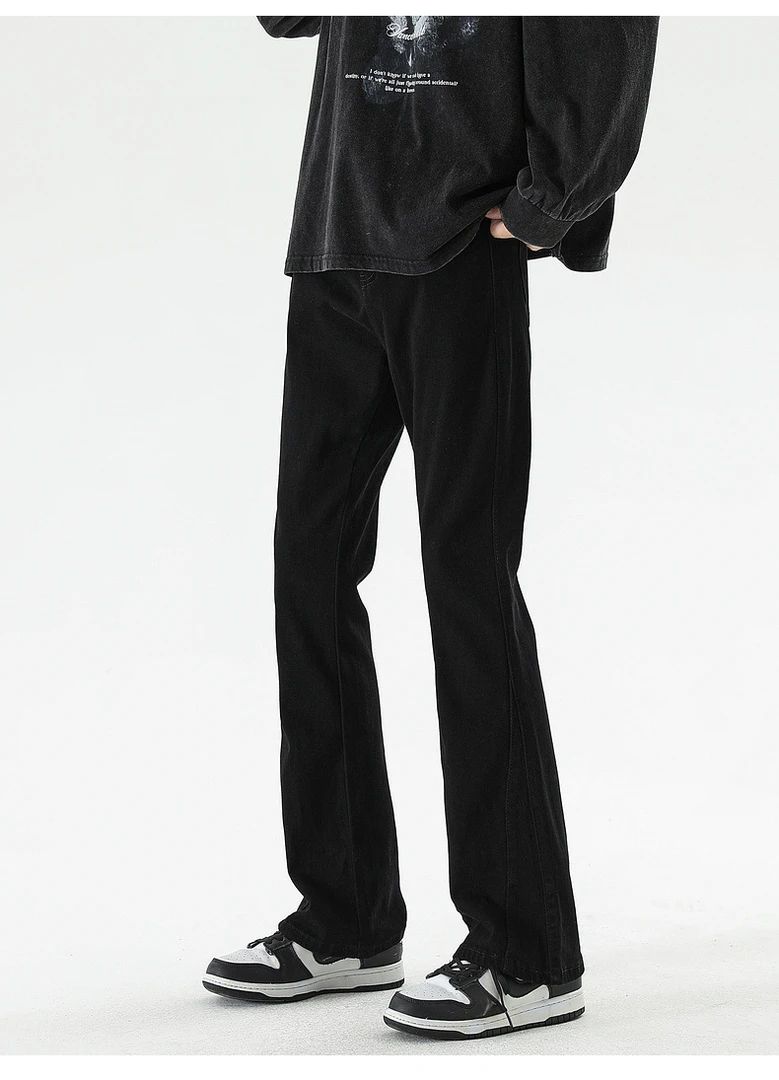 精品男装美式弹力修身微喇裤男高级感夏季薄款潮牌百搭牛仔裤长裤