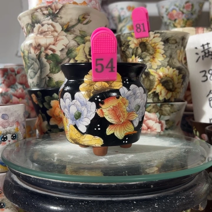 玲***歌景德镇手绘花盆满38包邮偏远地区除外