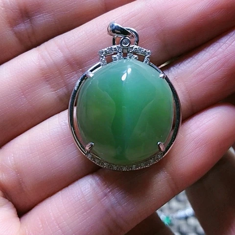 和田玉挂件银S925镶嵌